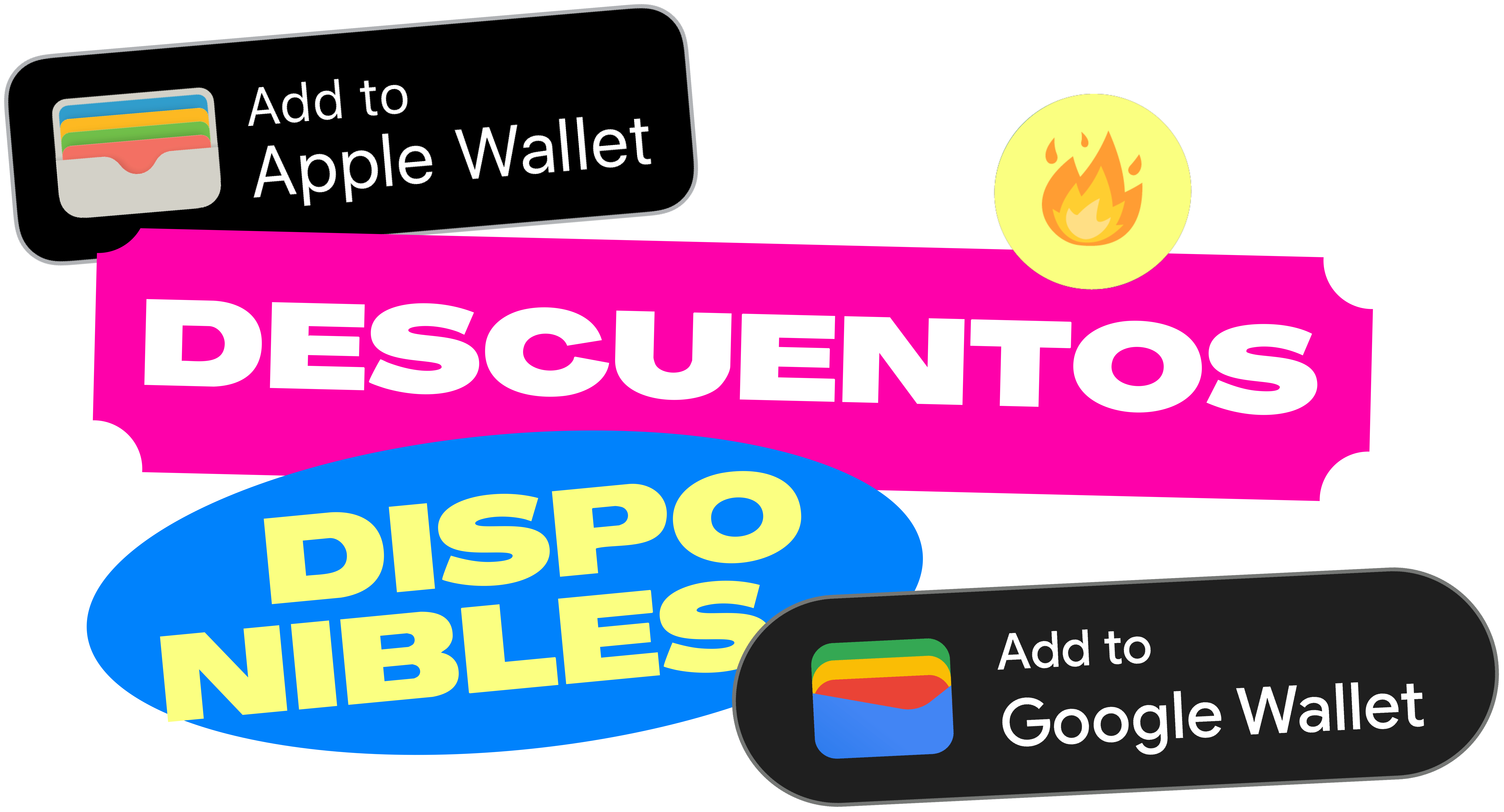 Descuentos disponibles. Add to Apple Wallet y Add to Google Wallet.